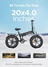 Load image into Gallery viewer, EP-2 Pro Vlo lectrique Pliable 20 脳 4.0 Fat Bike Electrique 7 Vitesses avec Batterie Amovible 48V 13Ah Autonomie 120km Tout-Terrain &amp; VTT &amp; Plage &amp; Neige -