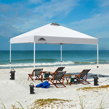 Load image into Gallery viewer, EAGLE PEAK Pop-up tonnelle de Jardin Pliable 3x3m, Tente Pliante avec Pieds Droits Hauteur réglable auvent pour Camping Plage Festival avec Sac à roulettes (Blanc)