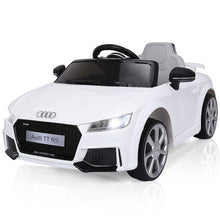 Load image into Gallery viewer, Voiture TTRS Electrique pour Enfants 12V Max. 5 Km/h Double Porte avec Tlcommande 2.4G Blanc/Rouge -