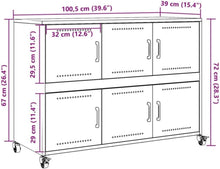 Load image into Gallery viewer, vidaXL Buffet, Armoire avec Porte, Placard avec Rangement, Organisateur de Salle de Séjour Salon Maison Intérieur, Noir 100,5x39x72 cm Acier