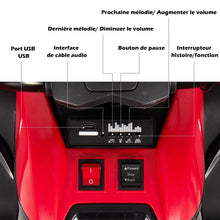 Load image into Gallery viewer, 12V Quad Electrique Enfants avec Lumières LED et Musique Véhicule Electrique Enfants avec Démarrage Lent Charge 30kg 129 x 69 x 72 cm Noir/Rouge -