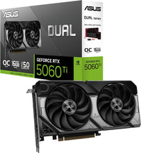Load image into Gallery viewer, Asus Dual NVIDIA GeForce RTX 5060 Ti 16GB GDDR7 OC Edition – Carte Graphique (PCIe 5.0 DLSS 4 HDMI 2.1b DisplayPort 2.1b 2.5-Slot Ventilateurs axiaux Technologie 0dB Dual BIOS)