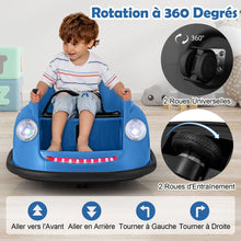 Load image into Gallery viewer, Auto-tamponneuse Electrique 12V pour Enfants Alimentée par Batterie Télécommande Lumières LED Musique pour les 2-5 Ans Rose/Rouge/Bleu -