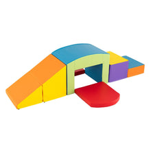 Load image into Gallery viewer, 6 Blocs d’Escalade en Mousse Jeu d’Escalade pour Tout-Petits Jeu d’Activité d’Escalade Coloré Tunnel Escaliers et Rampe pour 12+ Mois Coloré/Bleu/Violet -