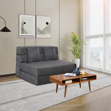 Load image into Gallery viewer, ANONER Canapé Convertible 2 Places 150cm de Large, Pliable en Mousse à Mémoire de Forme &amp; 2 Oreillers, Lit Pliant de Sol pour Chambre Salon, Gris Foncé
