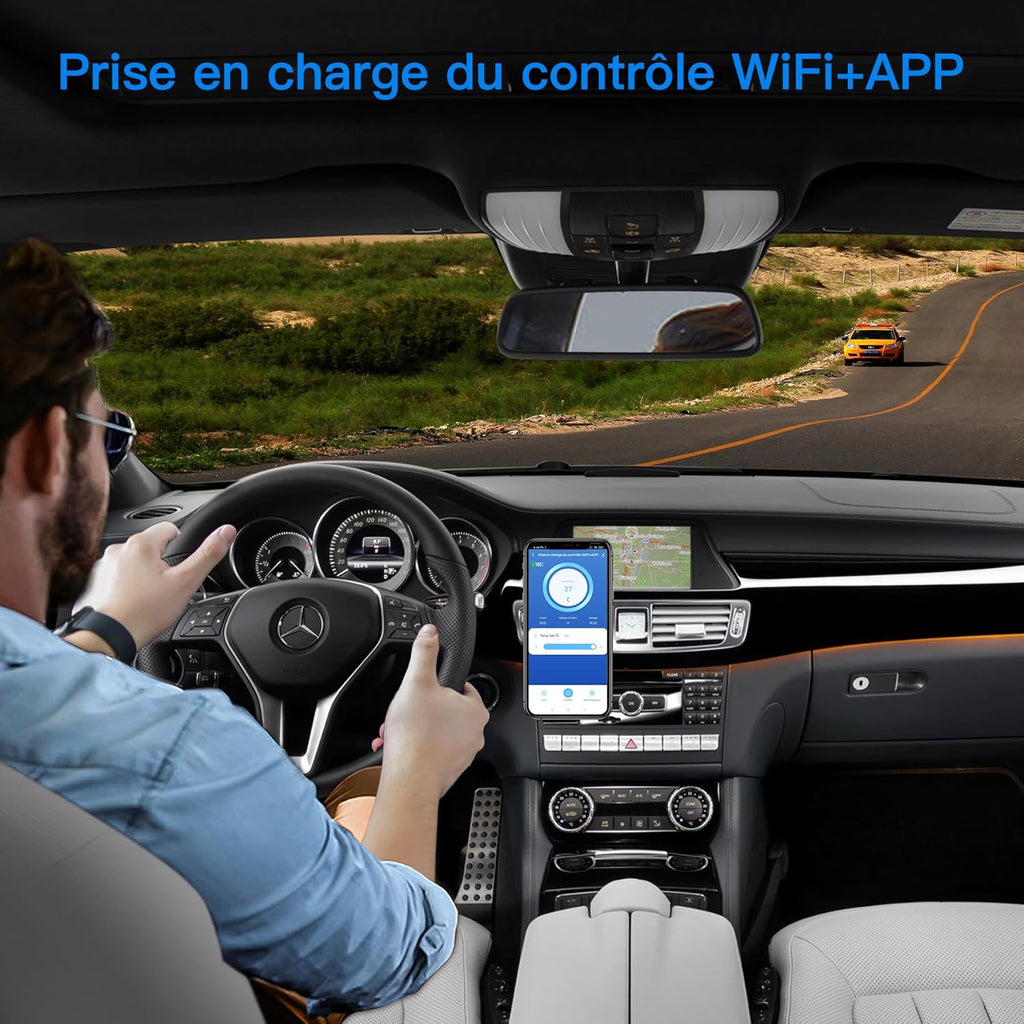 115L Glaciere Electrique Double Zone,Glaciere a Compression WiFi APP,12 V/24 V et 100-240 V Frigo Camping,-20 鈩 20 鈩pour Voiture,Camion,Bateau,Camping,Car,Caravanes,Voyageant,Maison