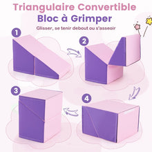 Load image into Gallery viewer, 6 Blocs d橢scalade en Mousse Jeu d橢scalade pour Tout-Petits Jeu d橝ctivit d橢scalade Color Tunnel Escaliers et Rampe pour 12+ Mois Color/Bleu/Violet -