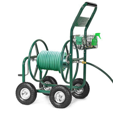 Load image into Gallery viewer, Dvidoir de Tuyau d橝rrosage avec 4 Roulettes Chariot pour 1.7m de Tuyau d橝rrosage Panier,95x62x113cm,Vert -