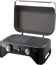 Load image into Gallery viewer, Attitude2go,Barbecue de Table à Faible fumée,BBQ Portable,à Couvercle,thermomètre,et Grille en Fonte,Alimentation : Cartouche de gaz CV 470 Plus,Gris