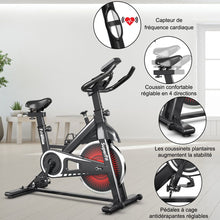 Load image into Gallery viewer, Vélo d’appartement silencieux avec roue et guidon en acier -