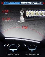 Load image into Gallery viewer, BraveWAY 52 Pouces Slim incurvée Barre Rampe LED 480W 32500LM, Triple rangée Barre LED 4x4 projecteur Flood avec kit de Harnais pour 4x4 Tracteur Voiture Camion SUV ATV, 12V 24V