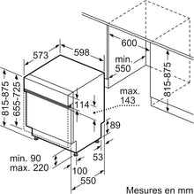 Load image into Gallery viewer, Bosch SMI4HCB19E, Série 4, Lave-vaisselle encastrable, 60cm, 14 couverts, Silence Plus 42 dB, Bandeau noir