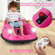 Load image into Gallery viewer, Auto-tamponneuse Electrique 12V pour Enfants Alimentée par Batterie Télécommande Lumières LED Musique pour les 2-5 Ans Rose/Rouge/Bleu -