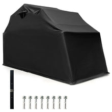 Load image into Gallery viewer, Abri de Moto Extérieur Tente Moto avec Housse en Tissu Oxford Fenêtres en Maille Enroulables Housse Moto Exterieur Étanche pour Moto Vélos Outils Noir -