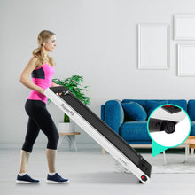 Load image into Gallery viewer, 2 en 1 Tapis de Course Electrique Pliable 1  12 Km/H avec Haut-parleur Bluetooth Tlcommande Moteur 0,75HP Vert/Blanc/Noir/Rouge/Or/Noir et Argent/Bleu -