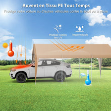 Load image into Gallery viewer, Abri de Voiture 301 x 600 cm Cadre en Métal Galvanisé Tente de Garage Portable avec Bâche Toutes Saisons Tente de Voiture pour Camions Bateaux -