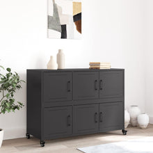 Load image into Gallery viewer, vidaXL Buffet, Armoire avec Porte, Placard avec Rangement, Organisateur de Salle de Séjour Salon Maison Intérieur, Noir 100,5x39x72 cm Acier