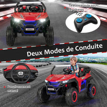 Load image into Gallery viewer, Voiture lectrique Enfant 12 V Tlcommande pour 3-8 Ans 2 Vitesses Ressort de Suspension Charge 59KG 118x74x71CM Noir/Rose/Rouge -