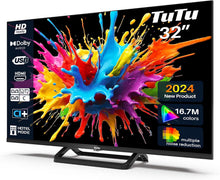 Load image into Gallery viewer, TuTu Téléviseurs 32 Pouces (80 cm) LED Central Pied TV HD Ready Triple Tuner (DVB-C / T2 / S2) HDMI x2 CI+ Lecteur multimédia USB 2.0 Mode hôtel Dolby Audio 2024