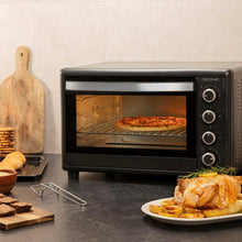 Load image into Gallery viewer, Cecotec Four Convection de Table de 60 Litres Bake&amp;Toast 6090 Black Gyro, 2200 W, Lumière Intérieure, 12 Fonctions, Température Jusqu’à 230º, Porte à Double Verre, Inclut Tournebroche