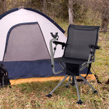 Load image into Gallery viewer, Chaise de Chasse Portable Chaise de Tir avec Sige de Pliable Rglables Rotation  360掳 Support de Fusil Rglable Charge 150 kg Noir -