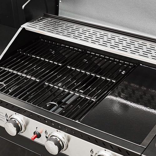 Cook'in Garden Cuisine extérieure modulable FIDGI 3 - Barbecue au gaz 3 brûleurs avec thermomètre Meuble d'appoint desserte et évier