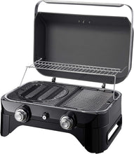 Load image into Gallery viewer, Attitude2go,Barbecue de Table à Faible fumée,BBQ Portable,à Couvercle,thermomètre,et Grille en Fonte,Alimentation : Cartouche de gaz CV 470 Plus,Gris