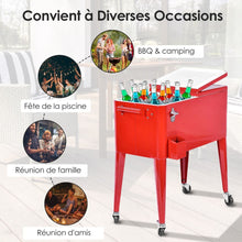 Load image into Gallery viewer, Chariot Isotherme Roulant de 76L Rfrigrant avec Roulettes Universelles Ouvre-bouteille Desserte Jardin pour Conserver Glace et Boissons -