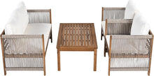 Load image into Gallery viewer, Salon de Jardin,Salon de Jardin 4 Personnes,avec canapé,Table Basse et Coussins,Housse en Tissu déhoussable et Lavable,Noir (Coussins d'assise Inclus)