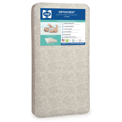 Ortho Rest Premium 2-Stage150 Coil Crib and Toddler Mattress. Gray
