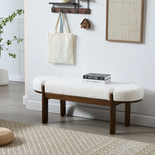 Load image into Gallery viewer, Dayalane 51" Modern Upholstered Bedroom Bench, Linen End of Bed Bench with Wooden Legs for Living Room, Entryway, Hallway Footrest, Beige