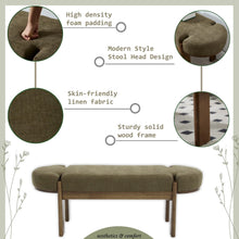 Load image into Gallery viewer, Dayalane 51" Modern Upholstered Bedroom Bench, Linen End of Bed Bench with Wooden Legs for Living Room, Entryway, Hallway Footrest, Beige