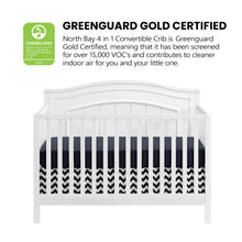 Load image into Gallery viewer, Oxford Baby North Bay 4 - in - 1 Convertible Crib, Snow White, GREENGUARD Gold Certified, Wooden Crib
