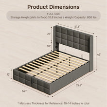 Load image into Gallery viewer, Bedroom Set - Includes Full Size Bed Frame (Dark Gray), Nightstands, 5 - Drawer Dresser &amp; Double Wide 6 - Drawer Dresser - Modern Storage Solution for Stylish Home Decor, Black